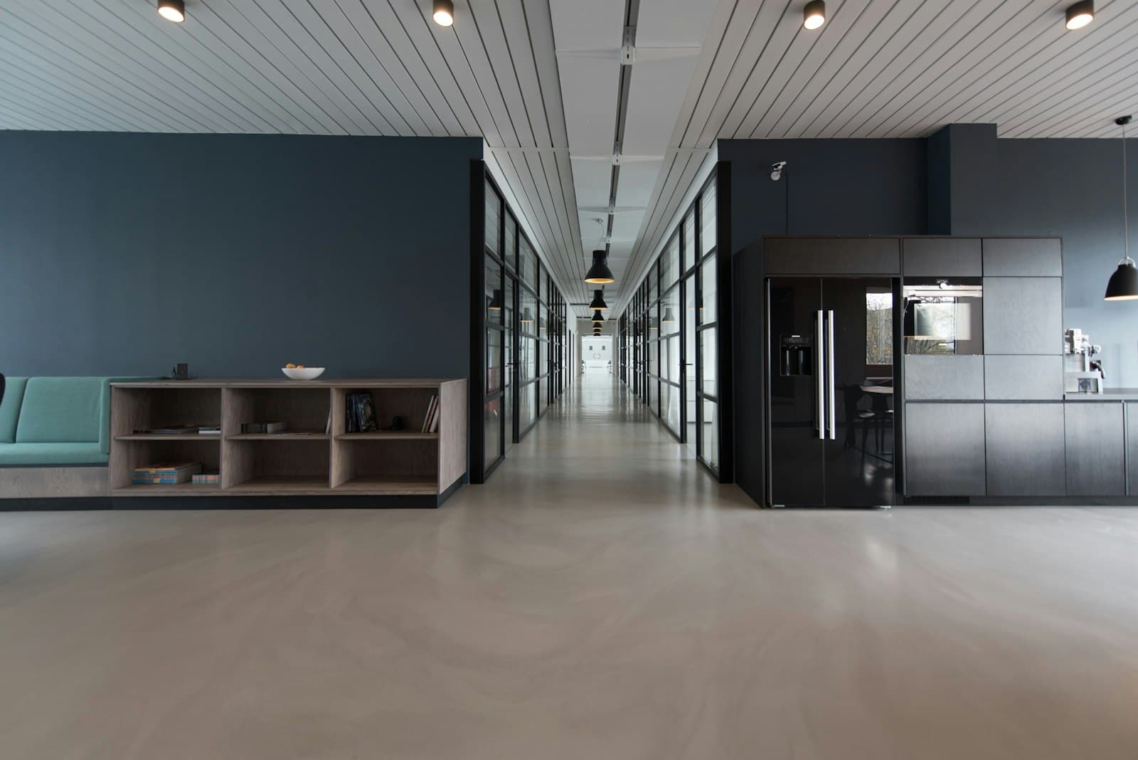 Quiet, modern office interior with natural light